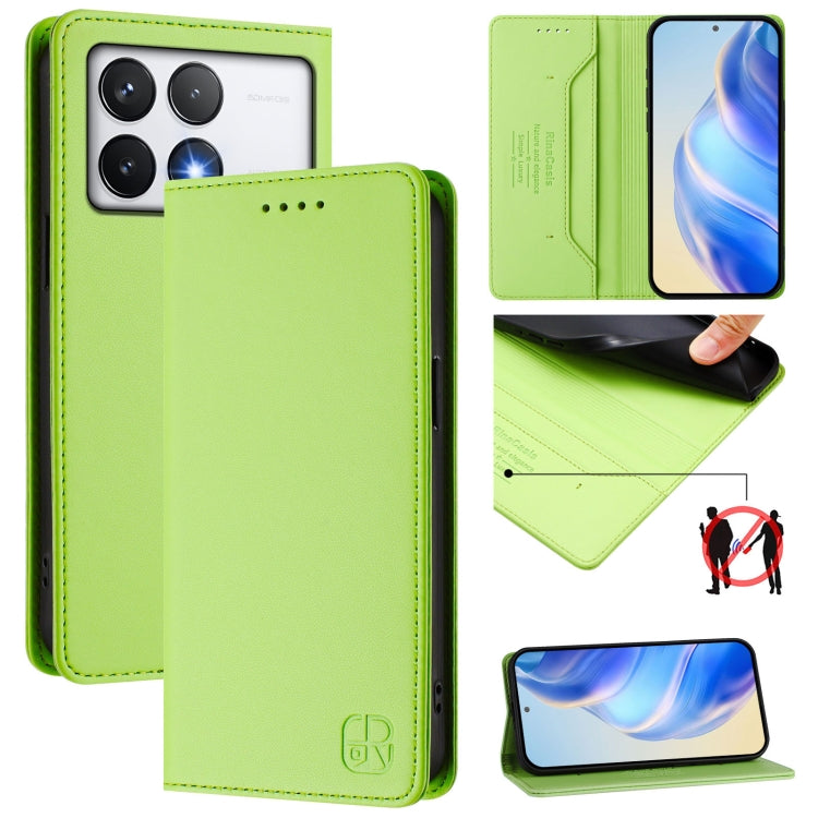RC01 Dual-Folded Magnetic Suction RFID Leather Phone Case, For Xiaomi 15 Pro, For Xiaomi 15, For Xiaomi 14T Pro, For Xiaomi 14T, For Xiaomi Poco F6 5G, For Xiaomi Poco F6 Pro 5G