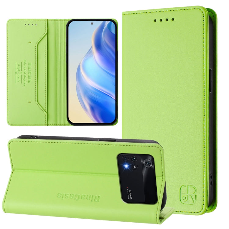 RC01 Dual-Folded Magnetic Suction RFID Leather Phone Case, For Xiaomi 12 Pro / 12S Pro, For Xiaomi 12 5G / 12X 5G / 12S 5G, For Xiaomi 12 Lite, For Xiaomi Poco C40, For Xiaomi Civi 1S, For Xiaomi Poco M4 Pro 4G