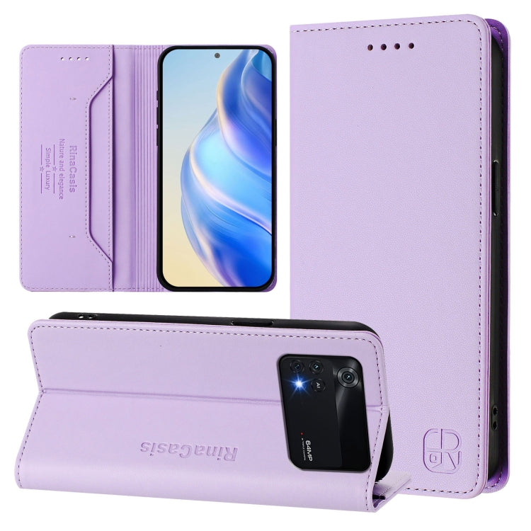 RC01 Dual-Folded Magnetic Suction RFID Leather Phone Case, For Xiaomi 12 Pro / 12S Pro, For Xiaomi 12 5G / 12X 5G / 12S 5G, For Xiaomi 12 Lite, For Xiaomi Poco C40, For Xiaomi Civi 1S, For Xiaomi Poco M4 Pro 4G