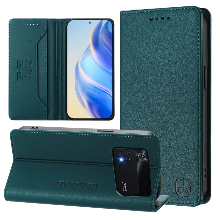 RC01 Dual-Folded Magnetic Suction RFID Leather Phone Case, For Xiaomi 12 Pro / 12S Pro, For Xiaomi 12 5G / 12X 5G / 12S 5G, For Xiaomi 12 Lite, For Xiaomi Poco C40, For Xiaomi Civi 1S, For Xiaomi Poco M4 Pro 4G