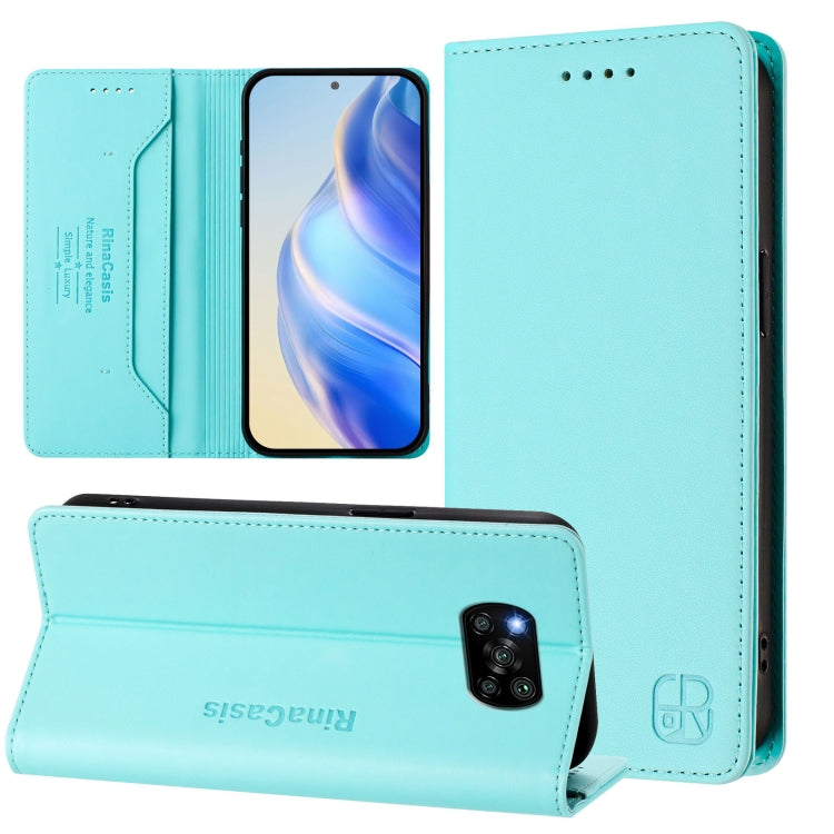 RC01 Dual-Folded Magnetic Suction RFID Leather Phone Case, For Xiaomi Poco X4 Pro 5G, For Xiaomi Mi 11 Lite / Mi 11 Lite 5G, For Xiaomi 11T / 11T Pro, For Xiaomi Poco X3 GT, For Xiaomi Poco X3 / X3 NFC / X3 Pro, For Xiaomi Mi 11 Ultra