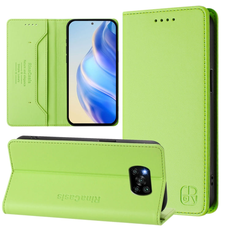 RC01 Dual-Folded Magnetic Suction RFID Leather Phone Case, For Xiaomi Poco X4 Pro 5G, For Xiaomi Mi 11 Lite / Mi 11 Lite 5G, For Xiaomi 11T / 11T Pro, For Xiaomi Poco X3 GT, For Xiaomi Poco X3 / X3 NFC / X3 Pro, For Xiaomi Mi 11 Ultra