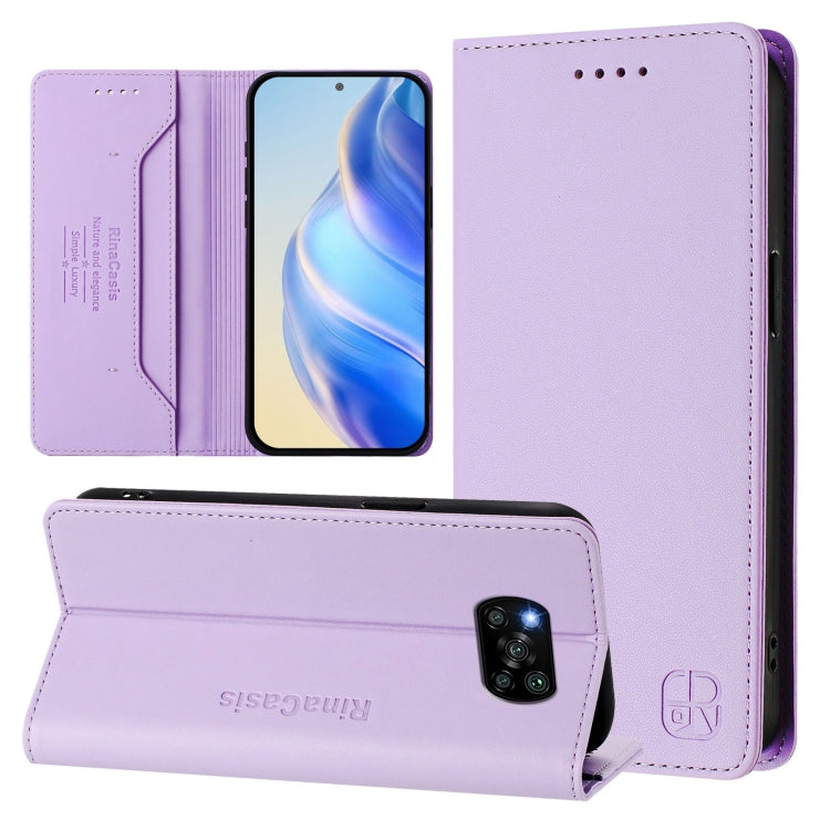 RC01 Dual-Folded Magnetic Suction RFID Leather Phone Case, For Xiaomi Poco X4 Pro 5G, For Xiaomi Mi 11 Lite / Mi 11 Lite 5G, For Xiaomi 11T / 11T Pro, For Xiaomi Poco X3 GT, For Xiaomi Poco X3 / X3 NFC / X3 Pro, For Xiaomi Mi 11 Ultra