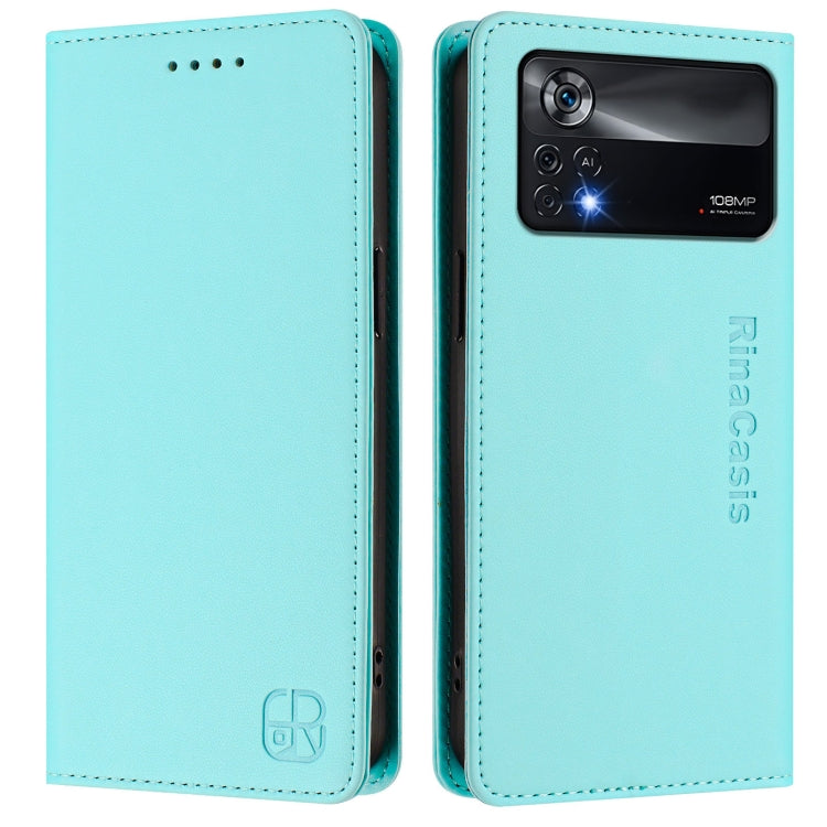 RC01 Dual-Folded Magnetic Suction RFID Leather Phone Case, For Xiaomi Poco X4 Pro 5G, For Xiaomi Mi 11 Lite / Mi 11 Lite 5G, For Xiaomi 11T / 11T Pro, For Xiaomi Poco X3 GT, For Xiaomi Poco X3 / X3 NFC / X3 Pro, For Xiaomi Mi 11 Ultra