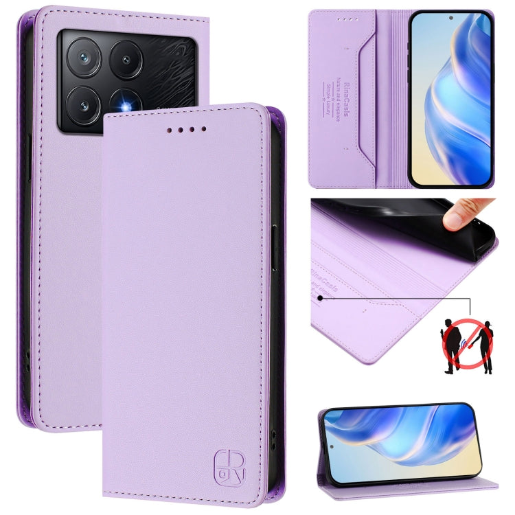RC01 Dual-Folded Magnetic Suction RFID Leather Phone Case, For Xiaomi Poco X6 Neo 5G, For Xiaomi Poco X6 Pro / Redmi K70E, For Xiaomi Poco X6 5G / Redmi Note 13 Pro 5G, For Xiaomi 14 Ultra 5G, For Xiaomi 14 Pro 5G, For Xiaomi 14 5G