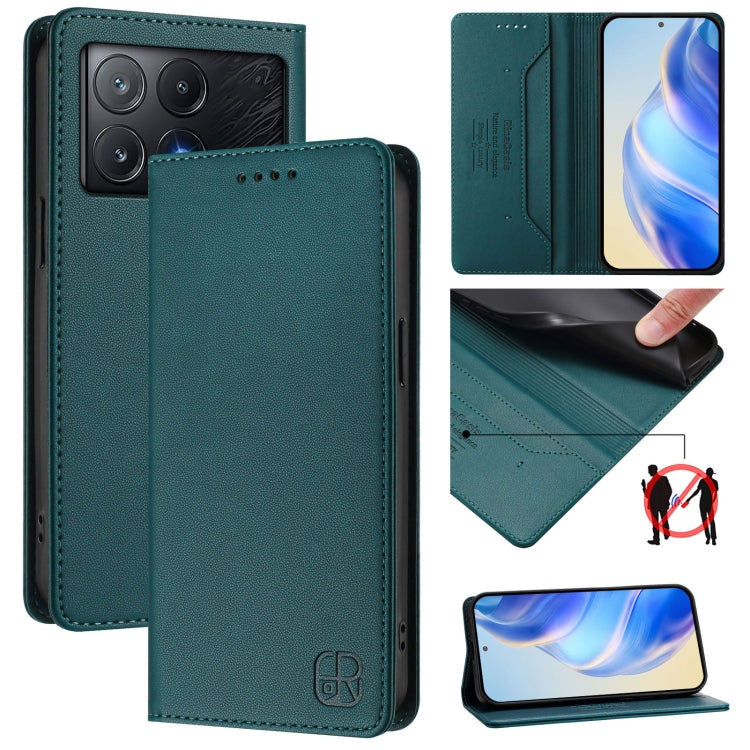 RC01 Dual-Folded Magnetic Suction RFID Leather Phone Case, For Xiaomi Poco X6 Neo 5G, For Xiaomi Poco X6 Pro / Redmi K70E, For Xiaomi Poco X6 5G / Redmi Note 13 Pro 5G, For Xiaomi 14 Ultra 5G, For Xiaomi 14 Pro 5G, For Xiaomi 14 5G