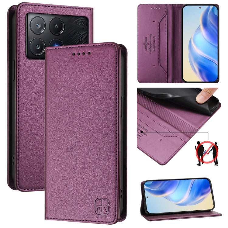 RC01 Dual-Folded Magnetic Suction RFID Leather Phone Case, For Xiaomi Poco X6 Neo 5G, For Xiaomi Poco X6 Pro / Redmi K70E, For Xiaomi Poco X6 5G / Redmi Note 13 Pro 5G, For Xiaomi 14 Ultra 5G, For Xiaomi 14 Pro 5G, For Xiaomi 14 5G