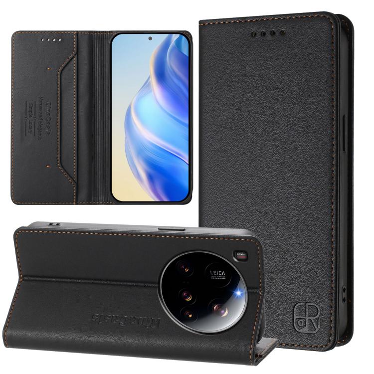 RC01 Dual-Folded Magnetic Suction RFID Leather Phone Case, For Xiaomi 15S Pro, For Xiaomi Poco M7 5G / C75 4G, For Xiaomi Poco X7 5G / Redmi Note 14 Pro 5G, For Xiaomi 15 Ultra, For Xiaomi Poco X7 Pro 5G / Redmi Turbo 4 5G, For Xiaomi Poco M7 Pro 5G