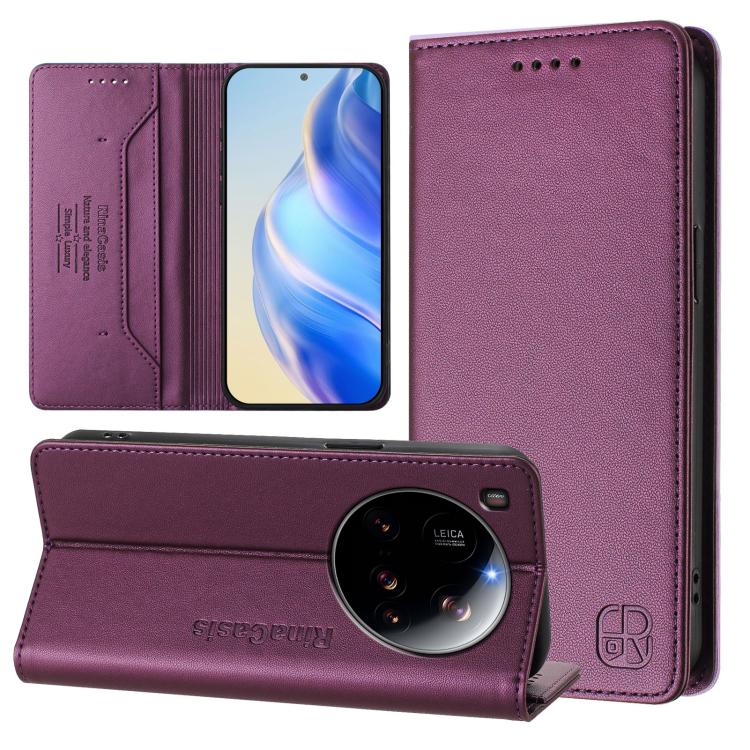 RC01 Dual-Folded Magnetic Suction RFID Leather Phone Case, For Xiaomi 15S Pro, For Xiaomi Poco M7 5G / C75 4G, For Xiaomi Poco X7 5G / Redmi Note 14 Pro 5G, For Xiaomi 15 Ultra, For Xiaomi Poco X7 Pro 5G / Redmi Turbo 4 5G, For Xiaomi Poco M7 Pro 5G