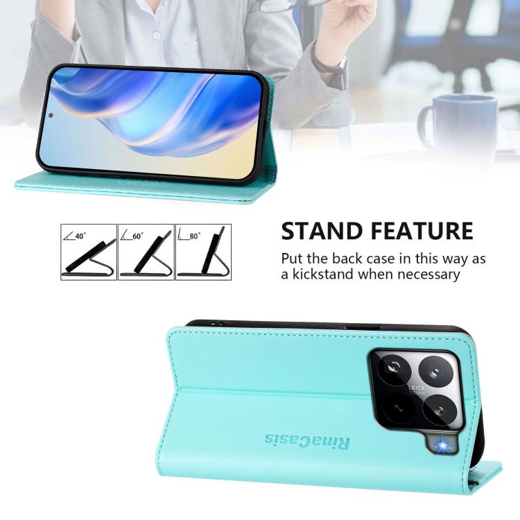 RC01 Dual-Folded Magnetic Suction RFID Leather Phone Case, For Xiaomi 15S Pro, For Xiaomi Poco M7 5G / C75 4G, For Xiaomi Poco X7 5G / Redmi Note 14 Pro 5G, For Xiaomi 15 Ultra, For Xiaomi Poco X7 Pro 5G / Redmi Turbo 4 5G, For Xiaomi Poco M7 Pro 5G
