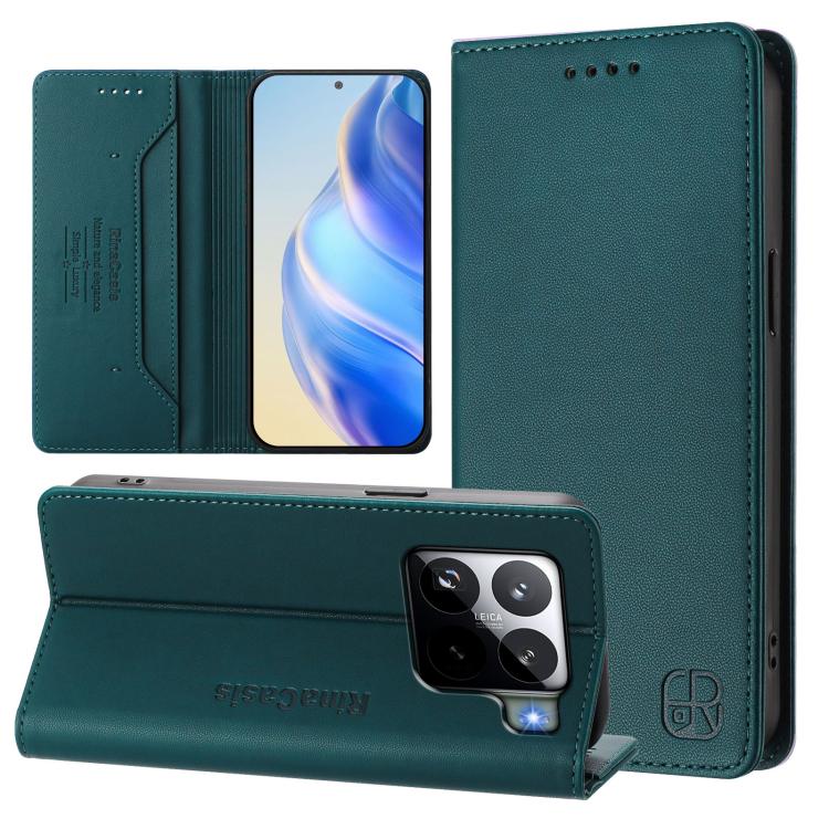 RC01 Dual-Folded Magnetic Suction RFID Leather Phone Case, For Xiaomi 15S Pro, For Xiaomi Poco M7 5G / C75 4G, For Xiaomi Poco X7 5G / Redmi Note 14 Pro 5G, For Xiaomi 15 Ultra, For Xiaomi Poco X7 Pro 5G / Redmi Turbo 4 5G, For Xiaomi Poco M7 Pro 5G