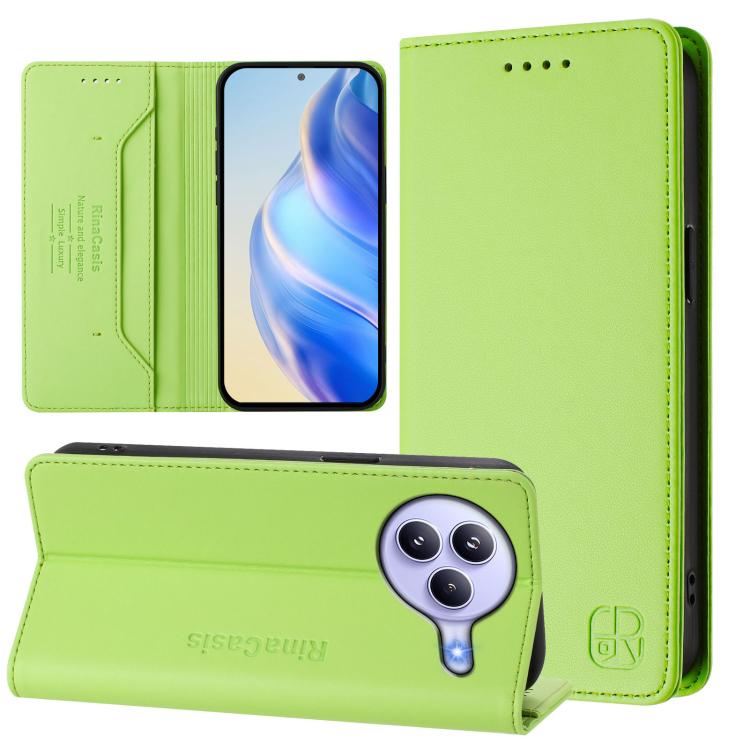 RC01 Dual-Folded Magnetic Suction RFID Leather Phone Case, For Xiaomi 17 Max 5G, For Xiaomi 17T Pro 5G, For Xiaomi Poco M7 4G 169mm, For Xiaomi 15T Pro, For Xiaomi 15T, For Xiaomi Civi 5 Pro Curved