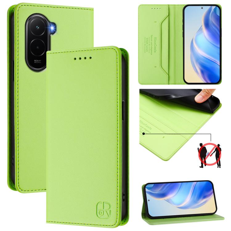 RC01 Dual-Folded Magnetic Suction RFID Leather Phone Case, For Xiaomi 17 Max 5G, For Xiaomi 17T Pro 5G, For Xiaomi Poco M7 4G 169mm, For Xiaomi 15T Pro, For Xiaomi 15T, For Xiaomi Civi 5 Pro Curved