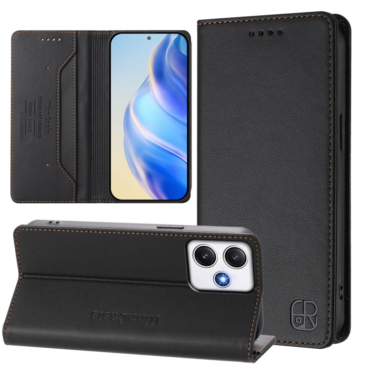 RC01 Dual-Folded Magnetic Suction RFID Leather Phone Case, For Redmi Note 13 Pro+ 5G Global, For Redmi K60 Ultra / Xiaomi 13T / 13T Pro, For Redmi 12 5G / 4G Global / Note 12R, For Redmi Note 11T Pro+ / Note 12T Pro / K50i                              ...