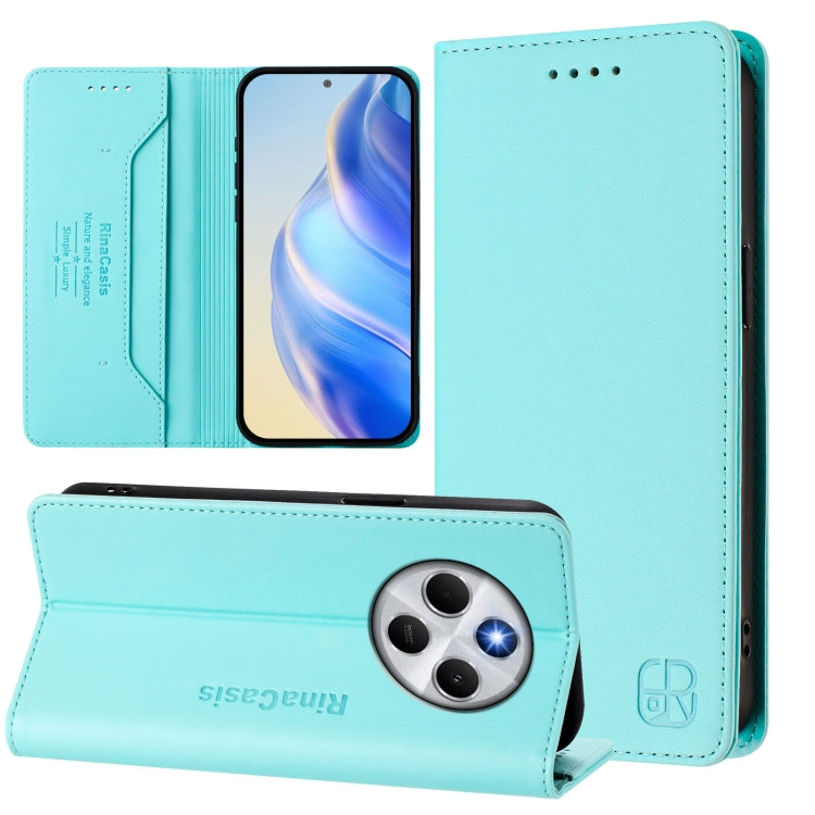 RC01 Dual-Folded Magnetic Suction RFID Leather Phone Case, For Redmi K80 / K80 Pro, For Redmi Note 14 Pro 4G, For Redmi Note 14 4G 163.25mm, For Redmi Note 14 5G, For Redmi 14C 4G / 14R 5G Global, For Redmi K70 Ultra 5G Global
