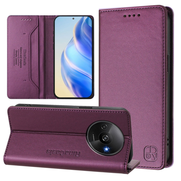 RC01 Dual-Folded Magnetic Suction RFID Leather Phone Case, For Redmi 13 5G / 4G Global, For Redmi A3 / Xiaomi Poco C61 4G Global, For Redmi Note 13 Pro 4G Global, For Redmi Note 13 4G Global, For Redmi 13C 5G / 4G Global, For Redmi Note 13 5G Global