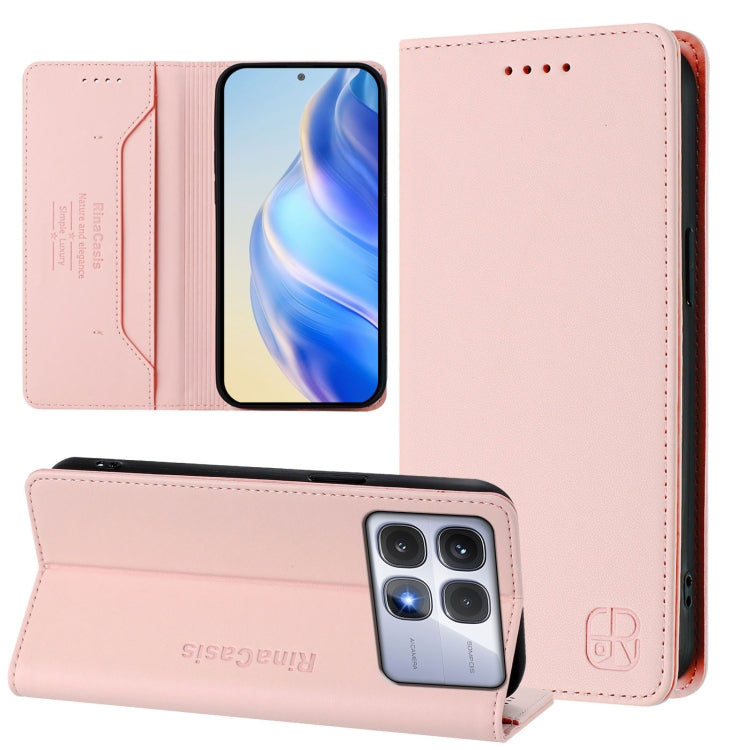 RC01 Dual-Folded Magnetic Suction RFID Leather Phone Case, For Redmi K80 / K80 Pro, For Redmi Note 14 Pro 4G, For Redmi Note 14 4G 163.25mm, For Redmi Note 14 5G, For Redmi 14C 4G / 14R 5G Global, For Redmi K70 Ultra 5G Global