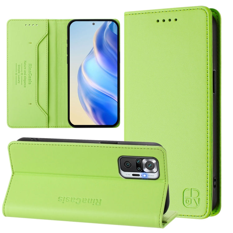 RC01 Dual-Folded Magnetic Suction RFID Leather Phone Case, For Redmi 10A / 9C, For Redmi 10 4G 2021 / 2022 Global, For Redmi Note 11 Pro+ 5G European, For Redmi Note 10 5G / Note 10T 5G, For Redmi Note 10 4G / Note 10S 4G                               ...