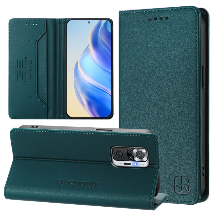 RC01 Dual-Folded Magnetic Suction RFID Leather Phone Case, For Redmi 10A / 9C, For Redmi 10 4G 2021 / 2022 Global, For Redmi Note 11 Pro+ 5G European, For Redmi Note 10 5G / Note 10T 5G, For Redmi Note 10 4G / Note 10S 4G                               ...