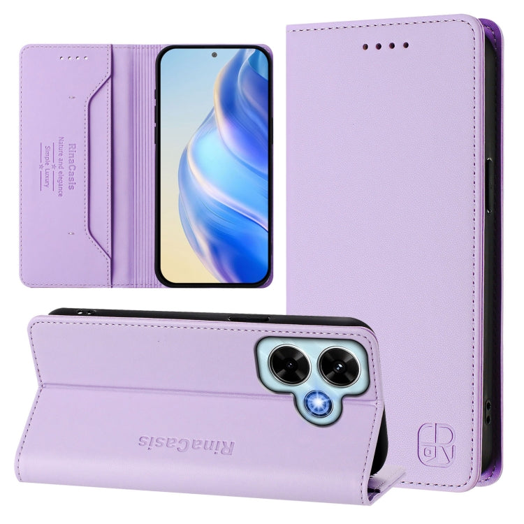 RC01 Dual-Folded Magnetic Suction RFID Leather Phone Case, For Redmi 13 5G / 4G Global, For Redmi A3 / Xiaomi Poco C61 4G Global, For Redmi Note 13 Pro 4G Global, For Redmi Note 13 4G Global, For Redmi 13C 5G / 4G Global, For Redmi Note 13 5G Global