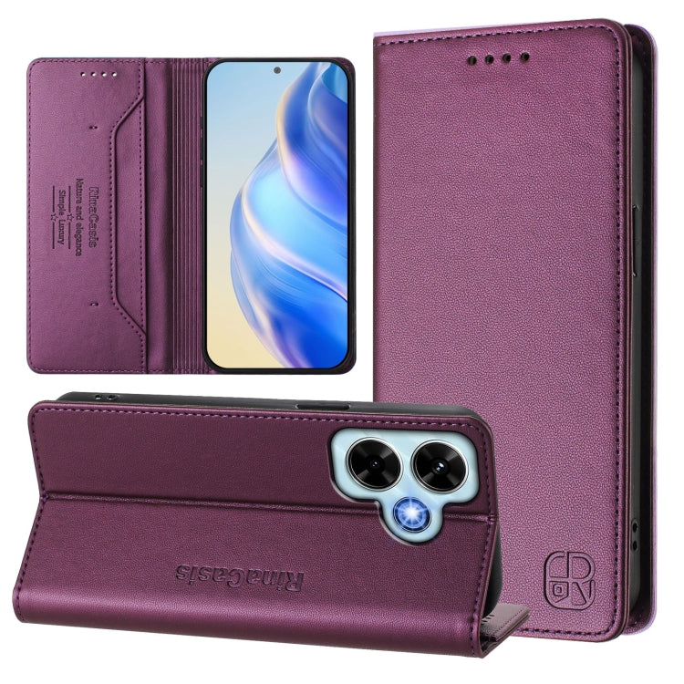 RC01 Dual-Folded Magnetic Suction RFID Leather Phone Case, For Redmi 13 5G / 4G Global, For Redmi A3 / Xiaomi Poco C61 4G Global, For Redmi Note 13 Pro 4G Global, For Redmi Note 13 4G Global, For Redmi 13C 5G / 4G Global, For Redmi Note 13 5G Global