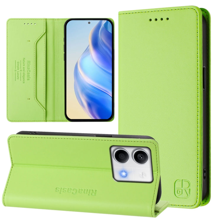 RC01 Dual-Folded Magnetic Suction RFID Leather Phone Case, For Redmi 13 5G / 4G Global, For Redmi A3 / Xiaomi Poco C61 4G Global, For Redmi Note 13 Pro 4G Global, For Redmi Note 13 4G Global, For Redmi 13C 5G / 4G Global, For Redmi Note 13 5G Global