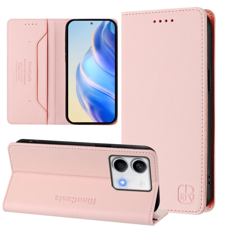 RC01 Dual-Folded Magnetic Suction RFID Leather Phone Case, For Redmi 13 5G / 4G Global, For Redmi A3 / Xiaomi Poco C61 4G Global, For Redmi Note 13 Pro 4G Global, For Redmi Note 13 4G Global, For Redmi 13C 5G / 4G Global, For Redmi Note 13 5G Global