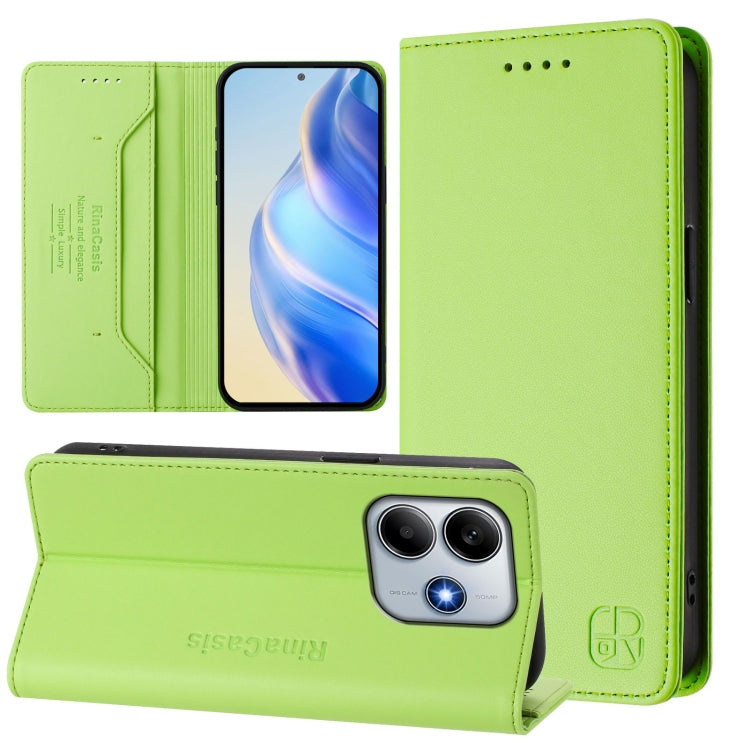 RC01 Dual-Folded Magnetic Suction RFID Leather Phone Case, For Redmi K80 / K80 Pro, For Redmi Note 14 Pro 4G, For Redmi Note 14 4G 163.25mm, For Redmi Note 14 5G, For Redmi 14C 4G / 14R 5G Global, For Redmi K70 Ultra 5G Global