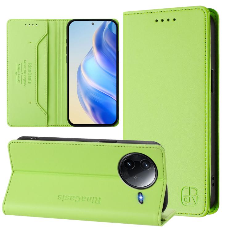 RC01 Dual-Folded Magnetic Suction RFID Leather Phone Case, For Redmi K80 / K80 Pro, For Redmi Note 14 Pro 4G, For Redmi Note 14 4G 163.25mm, For Redmi Note 14 5G, For Redmi 14C 4G / 14R 5G Global, For Redmi K70 Ultra 5G Global