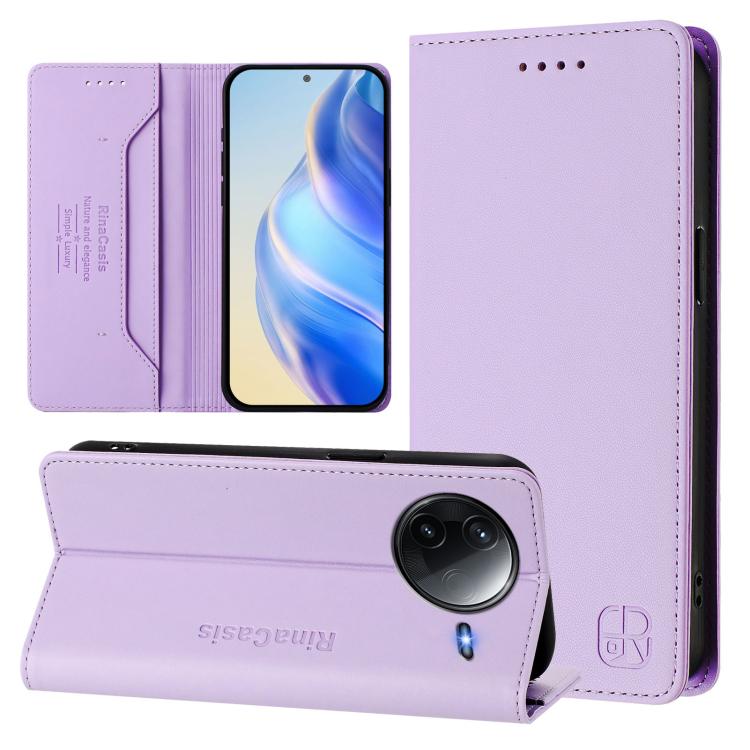 RC01 Dual-Folded Magnetic Suction RFID Leather Phone Case, For Redmi K80 / K80 Pro, For Redmi Note 14 Pro 4G, For Redmi Note 14 4G 163.25mm, For Redmi Note 14 5G, For Redmi 14C 4G / 14R 5G Global, For Redmi K70 Ultra 5G Global