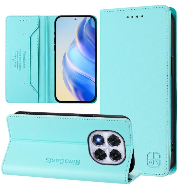 RC01 Dual-Folded Magnetic Suction RFID Leather Phone Case, For Redmi K80 / K80 Pro, For Redmi Note 14 Pro 4G, For Redmi Note 14 4G 163.25mm, For Redmi Note 14 5G, For Redmi 14C 4G / 14R 5G Global, For Redmi K70 Ultra 5G Global