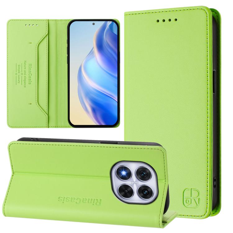 RC01 Dual-Folded Magnetic Suction RFID Leather Phone Case, For Redmi K80 / K80 Pro, For Redmi Note 14 Pro 4G, For Redmi Note 14 4G 163.25mm, For Redmi Note 14 5G, For Redmi 14C 4G / 14R 5G Global, For Redmi K70 Ultra 5G Global