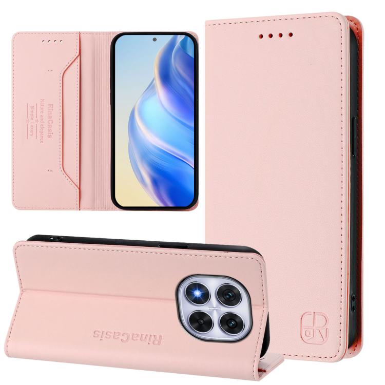 RC01 Dual-Folded Magnetic Suction RFID Leather Phone Case, For Redmi K80 / K80 Pro, For Redmi Note 14 Pro 4G, For Redmi Note 14 4G 163.25mm, For Redmi Note 14 5G, For Redmi 14C 4G / 14R 5G Global, For Redmi K70 Ultra 5G Global