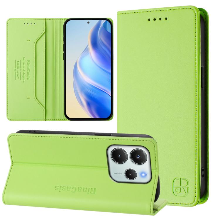 RC01 Dual-Folded Magnetic Suction RFID Leather Phone Case, For Redmi Note 15 Pro+ 5G Global 163.3mm, For Redmi Note 15 4G / 5G Global 164mm, For Redmi Note 15 Pro 5G Global 163.6mm, For Redmi 15 5G Global / 15 4G SEA 169.5mm, For Redmi 15 5G / 4G EU 17...