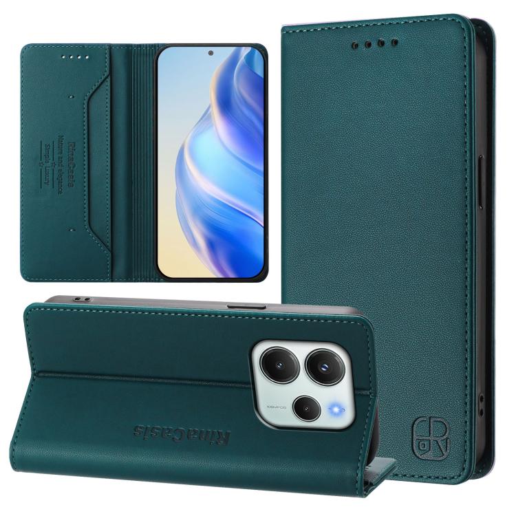 RC01 Dual-Folded Magnetic Suction RFID Leather Phone Case, For Redmi Note 15 Pro+ 5G Global 163.3mm, For Redmi Note 15 4G / 5G Global 164mm, For Redmi Note 15 Pro 5G Global 163.6mm, For Redmi 15 5G Global / 15 4G SEA 169.5mm, For Redmi 15 5G / 4G EU 17...