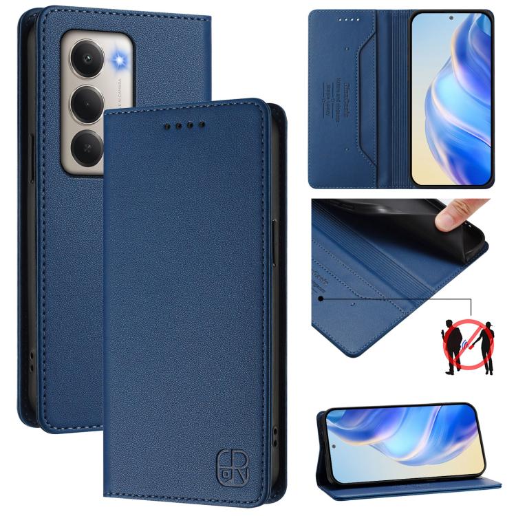 RC01 Dual-Folded Magnetic Suction RFID Leather Phone Case, For Redmi Note 15 Pro+ 5G Global 163.3mm, For Redmi Note 15 4G / 5G Global 164mm, For Redmi Note 15 Pro 5G Global 163.6mm, For Redmi 15 5G Global / 15 4G SEA 169.5mm, For Redmi 15 5G / 4G EU 17...