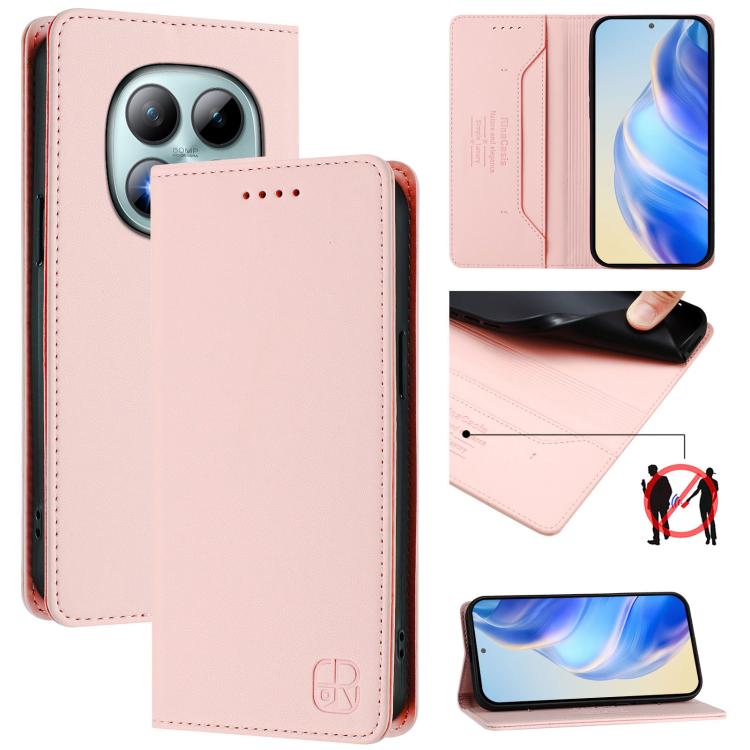 RC01 Dual-Folded Magnetic Suction RFID Leather Phone Case, For Redmi Note 15 Pro+ 5G Global 163.3mm, For Redmi Note 15 4G / 5G Global 164mm, For Redmi Note 15 Pro 5G Global 163.6mm, For Redmi 15 5G Global / 15 4G SEA 169.5mm, For Redmi 15 5G / 4G EU 17...