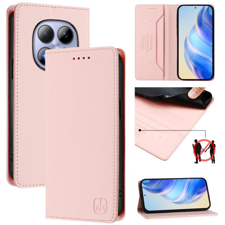 RC01 Dual-Folded Magnetic Suction RFID Leather Phone Case, For Redmi Note 15 Pro+ 5G Global 163.3mm, For Redmi Note 15 4G / 5G Global 164mm, For Redmi Note 15 Pro 5G Global 163.6mm, For Redmi 15 5G Global / 15 4G SEA 169.5mm, For Redmi 15 5G / 4G EU 17...