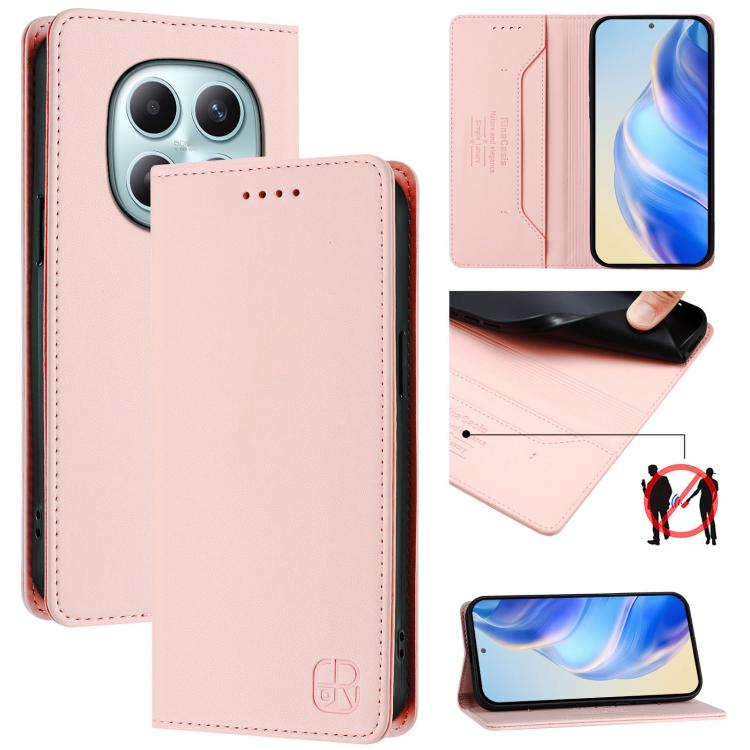 RC01 Dual-Folded Magnetic Suction RFID Leather Phone Case, For Redmi Note 15 Pro+ 5G Global 163.3mm, For Redmi Note 15 4G / 5G Global 164mm, For Redmi Note 15 Pro 5G Global 163.6mm, For Redmi 15 5G Global / 15 4G SEA 169.5mm, For Redmi 15 5G / 4G EU 17...