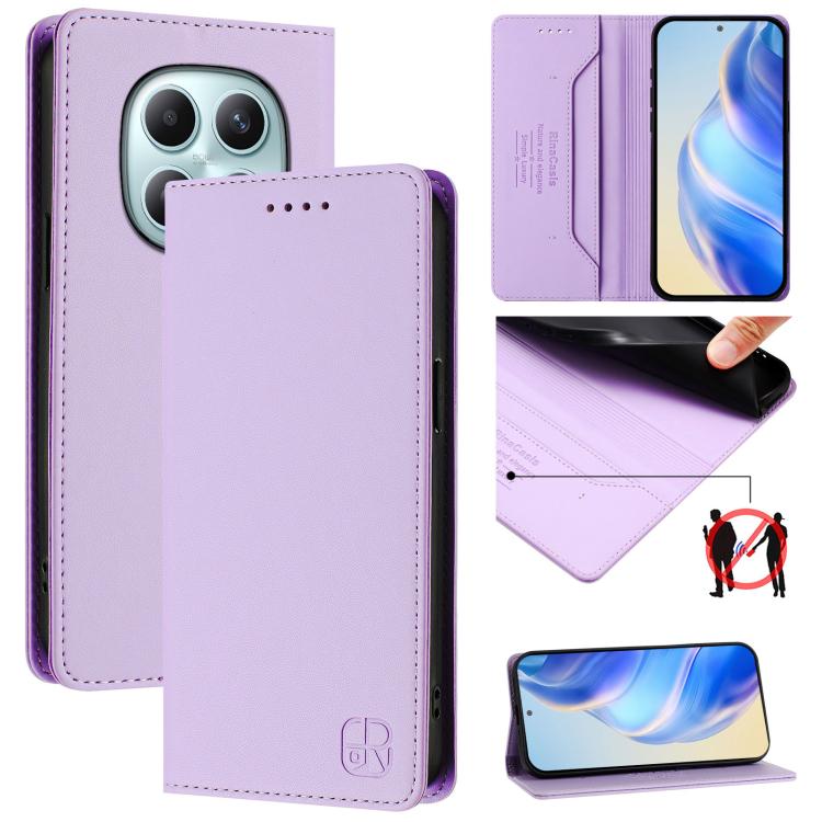 RC01 Dual-Folded Magnetic Suction RFID Leather Phone Case, For Redmi Note 15 Pro+ 5G Global 163.3mm, For Redmi Note 15 4G / 5G Global 164mm, For Redmi Note 15 Pro 5G Global 163.6mm, For Redmi 15 5G Global / 15 4G SEA 169.5mm, For Redmi 15 5G / 4G EU 17...