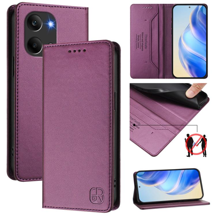 RC01 Dual-Folded Magnetic Suction RFID Leather Phone Case, For Redmi A7 / A5 171mm / Poco C71 4G, For Redmi K90 Max 5G, For Redmi A7 Pro 171mm / Poco C81 / C85x 5G, For Redmi 15a 5G Global, For Redmi Turbo 5 Max / Poco X8 Pro Max                       ...