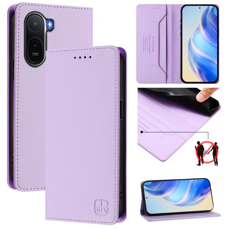 RC01 Dual-Folded Magnetic Suction RFID Leather Phone Case, For Redmi A7 / A5 171mm / Poco C71 4G, For Redmi K90 Max 5G, For Redmi A7 Pro 171mm / Poco C81 / C85x 5G, For Redmi 15a 5G Global, For Redmi Turbo 5 Max / Poco X8 Pro Max                       ...