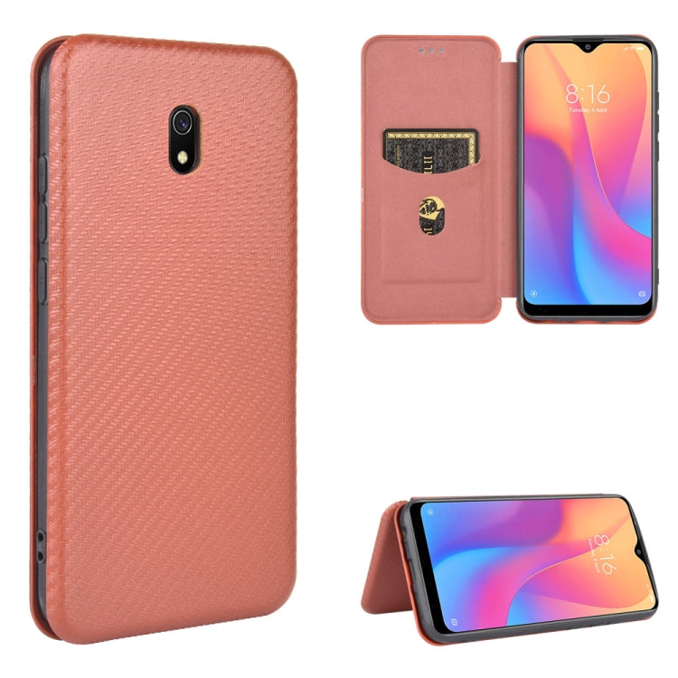 Carbon Fiber Texture Magnetic Horizontal Flip TPU + PC + PU Leather Case with Card Slot, For Xiaomi Redmi 9C, For Xiaomi Redmi 8A, For Xiaomi Redmi 8, For Xiaomi Redmi 9, For Xiaomi Redmi 9A, For Xiaomi Redmi 10X 5G, For Xiaomi Redmi K30 Pro           ...