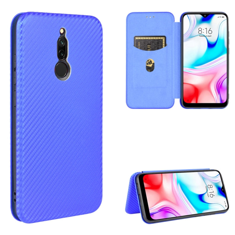 Carbon Fiber Texture Magnetic Horizontal Flip TPU + PC + PU Leather Case with Card Slot, For Xiaomi Redmi 9C, For Xiaomi Redmi 8A, For Xiaomi Redmi 8, For Xiaomi Redmi 9, For Xiaomi Redmi 9A, For Xiaomi Redmi 10X 5G, For Xiaomi Redmi K30 Pro           ...