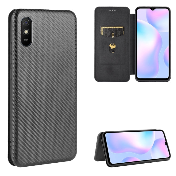 Carbon Fiber Texture Magnetic Horizontal Flip TPU + PC + PU Leather Case with Card Slot, For Xiaomi Redmi 9C, For Xiaomi Redmi 8A, For Xiaomi Redmi 8, For Xiaomi Redmi 9, For Xiaomi Redmi 9A, For Xiaomi Redmi 10X 5G, For Xiaomi Redmi K30 Pro           ...