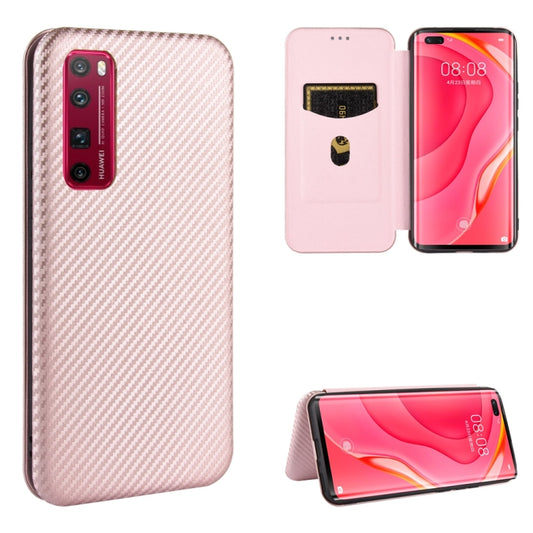 Carbon Fiber Texture Magnetic Horizontal Flip TPU + PC + PU Leather Case with Card Slot, For Huawei nova 7 Pro 5G, For Huawei nova 7 5G, For Huawei P Smart Z / Y9 Prime (2019), For Huawei P30 Lite / nova 4e, For Huawei P30 Pro, For Huawei P40 Pro+     ...