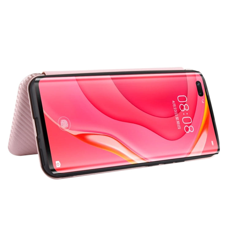 Carbon Fiber Texture Magnetic Horizontal Flip TPU + PC + PU Leather Case with Card Slot, For Huawei nova 7 Pro 5G, For Huawei nova 7 5G, For Huawei P Smart Z / Y9 Prime (2019), For Huawei P30 Lite / nova 4e, For Huawei P30 Pro, For Huawei P40 Pro+     ...