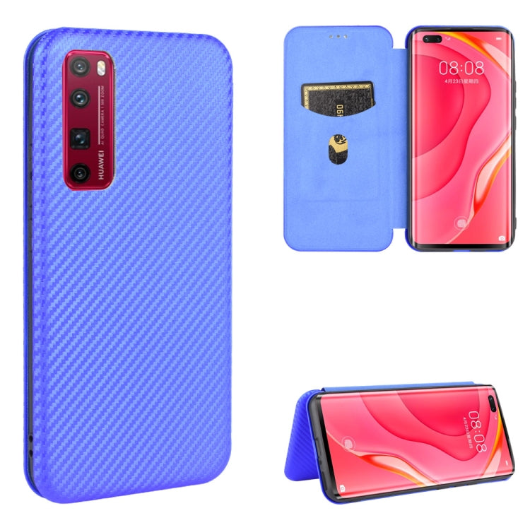 Carbon Fiber Texture Magnetic Horizontal Flip TPU + PC + PU Leather Case with Card Slot, For Huawei nova 7 Pro 5G, For Huawei nova 7 5G, For Huawei P Smart Z / Y9 Prime (2019), For Huawei P30 Lite / nova 4e, For Huawei P30 Pro, For Huawei P40 Pro+     ...