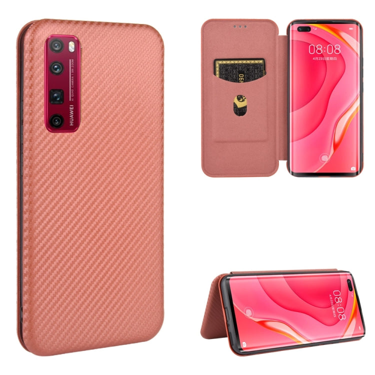Carbon Fiber Texture Magnetic Horizontal Flip TPU + PC + PU Leather Case with Card Slot, For Huawei nova 7 Pro 5G, For Huawei nova 7 5G, For Huawei P Smart Z / Y9 Prime (2019), For Huawei P30 Lite / nova 4e, For Huawei P30 Pro, For Huawei P40 Pro+     ...