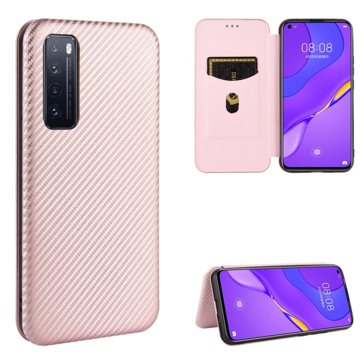 Carbon Fiber Texture Magnetic Horizontal Flip TPU + PC + PU Leather Case with Card Slot, For Huawei nova 7 Pro 5G, For Huawei nova 7 5G, For Huawei P Smart Z / Y9 Prime (2019), For Huawei P30 Lite / nova 4e, For Huawei P30 Pro, For Huawei P40 Pro+     ...